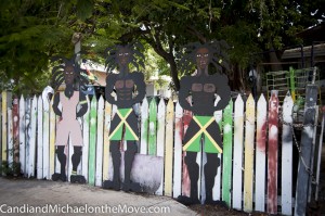 Artwork along Mr. Chapman's fence