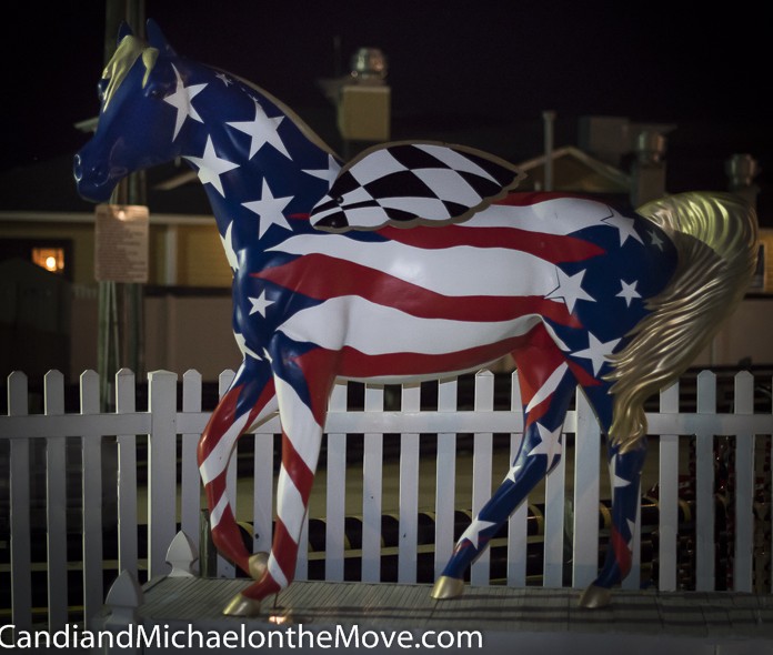 The Outer Banks has an amazing display of Mustang horses throughout the towns.  This one is in front of Mike Dianna's