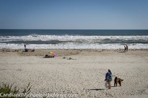 Mick and I getting ready to stake out our perfect spot.