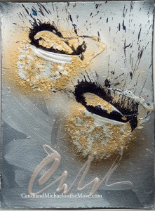 Dale also had a large display of art work that I believe are initial ideas for his glass creations.  They were extraordinary as well.