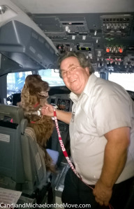 Mick and Michael hamming it up in the cockpit