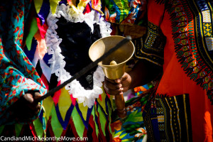 his Shakespearean character's job was to ring the bell loudly and vigorously if the other actors were going to stat hitting each other.  I think it was to alert the crowd to back off so no one got hurt.  Amazing!