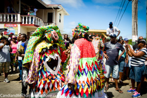 The Shakespeare Mas.  Fanciful costumed actors swapping wits via lines from the Bard's plays.