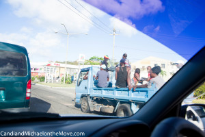This is a medium sized truck with a "reasonable" number of people in it.  And most are sitting down for a change.