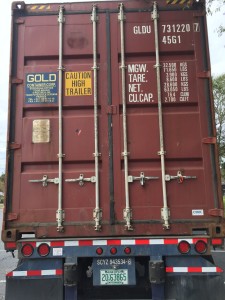 This is the money shot. The container is fully loaded and we've recorded the container number.