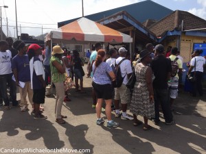 Standing in line ....