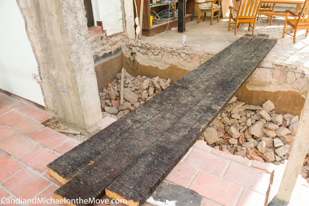 Our "bridge" from the living room to the patio ~ hence the walk the plank feeling.