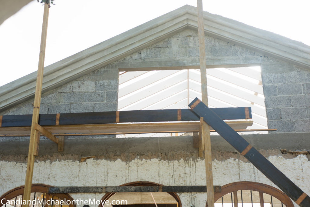 The finished molding looked great after they added a layer of fine sand cement to smooth out the rough spots.